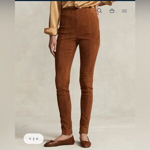 Ralph Lauren Lambskin Brown Suede Women's Pants